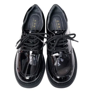 Ann'S Luxury Patent Leather Platform Chunky Heel Black Oxford Dress Women's Loafers <b>Padded</b> Heel Lining Anti-Friction Cushion - Product Image 3