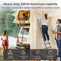 Échelle télescopique en aluminium de 12,5 pieds, pliable, compacte, portable, antidérapante, pour grenier, camping-car, loft, toit