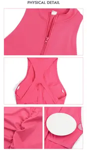 2024 mùa hè của phụ nữ sexy Zip Up hoạt động co giãn yoga quần short HOT Hollow ra nhảy phù hợp với rắn phong cách dành cho người lớn Bộ