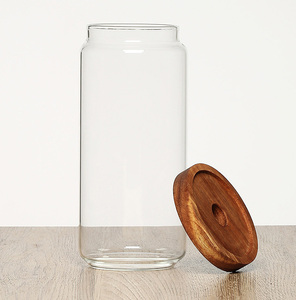 Contenedor de Almacenamiento Multifuncional de Estilo Moderno y Sencillo para Mostrador, Despensa, Cocina, Frascos de Vidrio con Tapa de Madera - Product Image 6