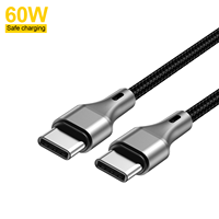 Kabel Data Berkualitas Tinggi 60W Tipe C ke Tipe C Panjang 1.2M untuk Pengisian Cepat Harga Pabrik Kabel USB ASPOR AC-19