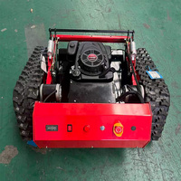 Cortacésped Industrial a Control Remoto con Orugas, de Gasolina, 550mm, con Cesto Recolector para Hierba y Maleza, 128kg de Peso