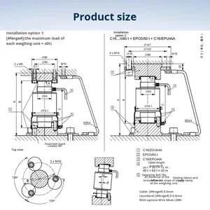 โหลดเซลล์แบบคอลัมน์ HBM ของแท้จากเยอรมนี รุ่น C16AC3 15/20/30/40/60 ตัน เซ็นเซอร์ชั่งน้ำหนักสำหรับสะพานชั่งจากเยอรมนี - Product Image 2