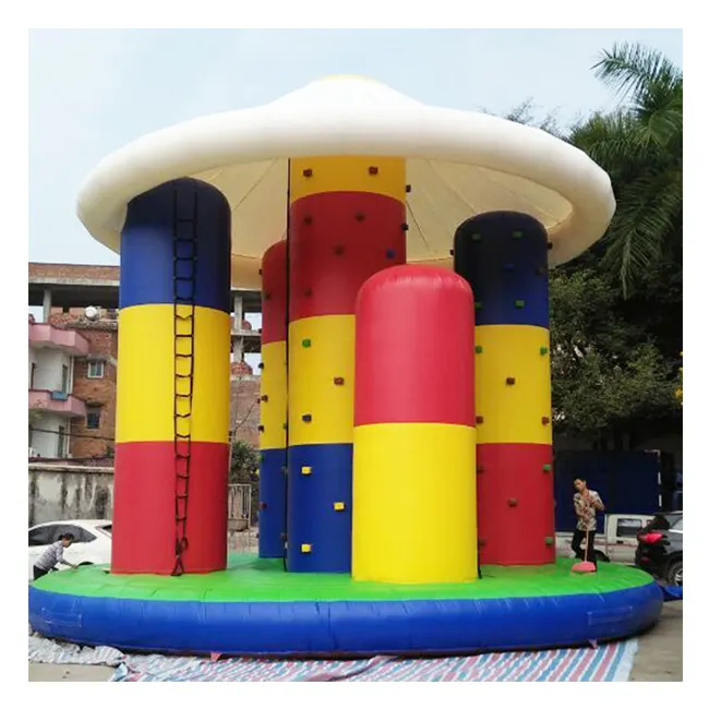 Mushroom funny sale inflatable rock climbing wall for all people