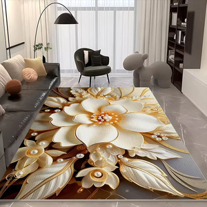 <span class=keywords><strong>Tapis</strong></span> et moquette décoratifs 3D imprimés, doux, lavables, à motifs floraux, pour salon et maison - Vente chaude 0064 - Product Image 4
