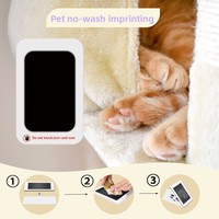 Modernes Tintenfreies Pfotenabdruck-Set für Haustiere und Baby-Handabdruck-Kit – Sicheres, ungiftiges Stempelkissen für Hunde/Katzen und Neugeborene, 2-teiliges Set für lebendige Erinnerungen