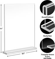 Enayplon Porte-affiche double face en forme de T 85x11, lot de 6, support vertical pour menu et prospectus