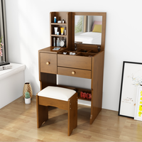 Ensemble coiffeuse de luxe moderne pour chambre à coucher avec miroir, en bois blanc, avec tiroirs et chaise, meuble de rangement pour petit coin de chambre, dernière collection