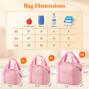 Factory Custom Women's Insulated Multi Purpose <b>Lunch</b> <b>Bag</b> Leak Proof Cooler Tote <b>Bag</b> with Excellent Insulations - Product Image 4