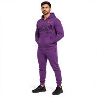 Ensemble de survêtement premium pour homme avec sweat à capuche zippé, en molleton de coton 400 GSM, séchage rapide, thermocollé, épais, pour la gym et le streetwear hivernal