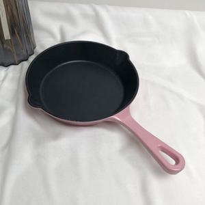 Sartén redonda <span class=keywords><strong>de</strong></span> <span class=keywords><strong>hierro</strong></span> fundido esmaltado para cocina, sartén multiusos con recubrimiento <span class=keywords><strong>de</strong></span> esmalte <span class=keywords><strong>de</strong></span> porcelana y boquilla - Product Image 6