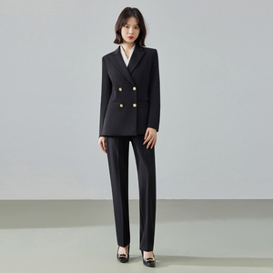 Costume <span class=keywords><strong>bleu</strong></span> <span class=keywords><strong>marine</strong></span> femmes 2025 nouveau Senior <span class=keywords><strong>femme</strong></span> fonctionnaire examen public entretien robe costume <span class=keywords><strong>veste</strong></span> - Product Image 2