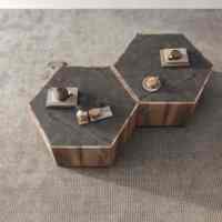 WESOME Mid-Century Moderne Acajou Cadre en Bois Base en Métal Minimaliste Designer Salon Table à Thé Table Basse