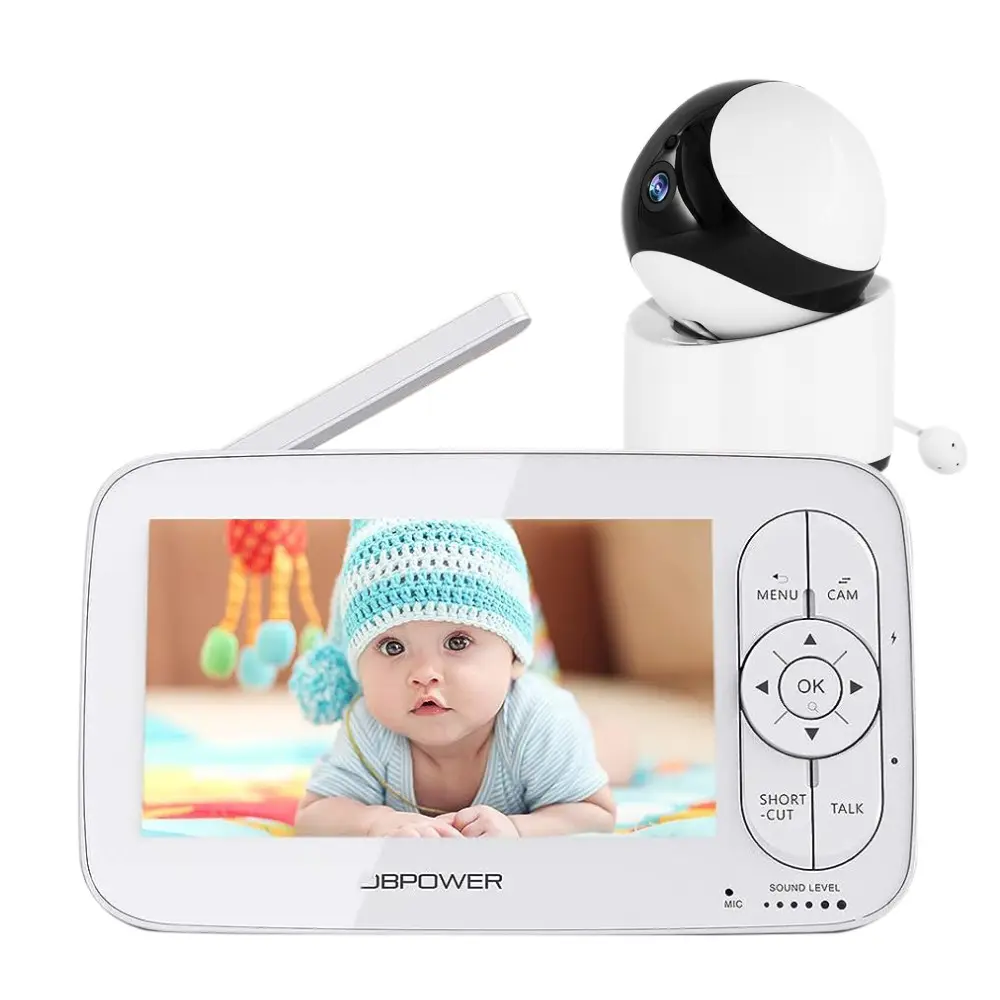 5 inch 5000mAh Battery VOX Mode Sound Activated Auto Night Vision HD Wireless Video Babyphone Camera Wall Mount Baby Monitor