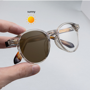 Gafas de Sol KAJILA al por Mayor, Retro, de Diseño, con Logotipo Personalizado, Redondas, Fotocromáticas, Anti Luz Azul, UV400, para Hombre y Mujer - Product Image 4