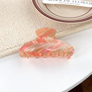 กิ๊บหนีบผมอะคริลิคสีรุ้งลายทางขนาดใหญ่ ดีไซน์หรูหราสำหรับผู้หญิง ผมหนา - Product Image 6