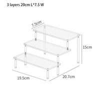 Support d'affichage à 3 niveaux en acrylique transparent personnalisé, présentoir en plexiglas PMMA à étages