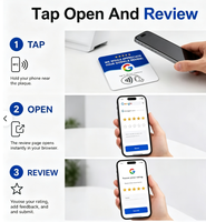 Carte de visite NFC en acrylique de 12 cm pour restaurants, hôtels, commerces de détail - Étiquette personnalisable, étanche, en lecture et écriture, pour avis clients