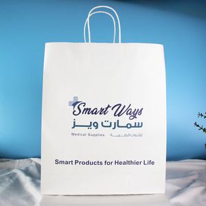 100% Recyclable <b>Craft</b> Paper <b>Bags</b> Customised Paper <b>Bag</b> White Shopping Packaging Without Handle - Product Image 3