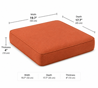 Coussin de chaise d'extérieur imperméable, résistant au soleil, avec fermeture éclair dissimulée, taille et couleur personnalisées, rembourrage en tissu, durable, respirant, OEM ODM