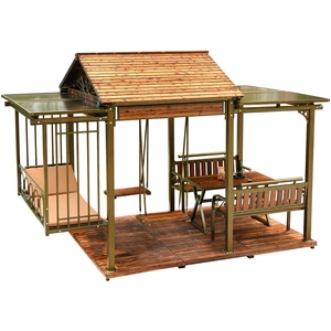 Conjunto de Muebles de Jardín Seven Celestial Being Pavilion con Cama Colgante, Columpios, Sillas, Mesa, Toldo, Gazebo y Pérgola - Product Image 2