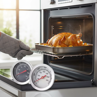 Termometer Oven BBQ Tahan Air dengan Dial Besar dari Baja Tahan Karat untuk Penggunaan Dapur dengan Rentang Suhu 50~350/100~700.