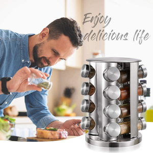 16 tarros, organizador de especias, estante giratorio para especias, estante giratorio para especias, tarros para condimentos de cocina - Product Image 1