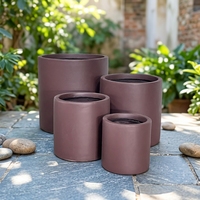 Pot de fleurs cylindrique minimaliste d'extérieur, pot en béton léger, décoration intérieure, pot en ciment pour jardin oriental