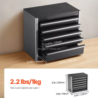 Coffre à outils portable en métal thermolaqué, 3 tiroirs, doublures EVA, patins en PP, personnalisable OEM/ODM/OBM, système d'armoires de garage