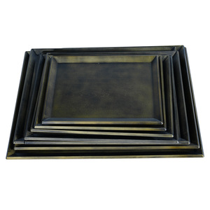 Double-sword round non-slip <b>tray</b>, imitation copper Japanese style <b>tray</b>, dessert <b>tray</b>, <b>tea</b> <b>tray</b>, sushi <b>tray</b>, sukiyaki, Japanese - Product Image 2