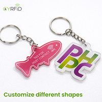 Carte NFC en acrylique personnalisée de différentes formes, étanche, avec puce 213, porte-clés NFC en acrylique