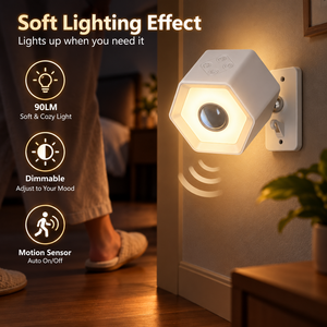 Lampe murale à détecteur de mouvement intelligent à télécommande, LED à intensité variable, rechargeable par type C, lumière PIR, design moderne blanc pour chambre à coucher - Product Image 6