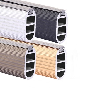 Asta ovale in lega di alluminio per armadio, <span class=keywords><strong>tubo</strong></span> <span class=keywords><strong>appendiabiti</strong></span> 30x15mm, nero opaco, grigio, oro spazzolato - Product Image 1