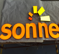 Letrero de Acrílico con Iluminación LED 3D Personalizado, para Uso Comercial en Exteriores, Empresas, Edificios, Autos, Bares, con Control Remoto y Fuente de Alimentación de CC