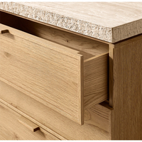 Meuble de rangement moderne haut de gamme pour l'intérieur de la maison Commode 6 tiroirs en travertin pour chambre à coucher