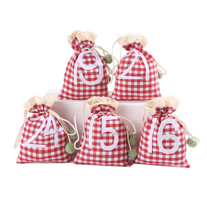 Ensemble de sacs cadeaux de Noël Dry Power, 24 pièces, sacs en coton et lin avec cordon de serrage et autocollants décoratifs pour le compte à rebours des fêtes - Product Image 3