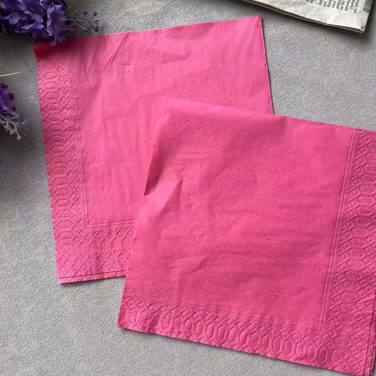 pink Dyeing Napkin  colored cocktail paper Napkins pack of 100