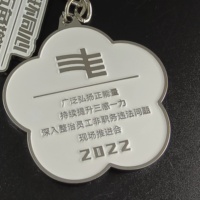 Porte-clés personnalisé double face en émail souple nickelé, badge de sensibilisation à la sécurité, porte-clés métallique, vente en gros