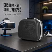Étui rigide personnalisé pour casque de réalité virtuelle avec poche en filet, sangle élastique et poignée de transport