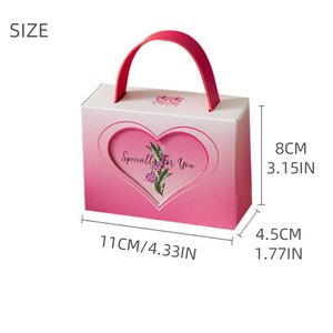 Boîte à bonbons de mariage de luxe en forme de cœur-Emballage cadeau portable pour la Saint-Valentin pour cosmétiques, cadeaux de fête et décoration de table d'anniversaire - Product Image 2