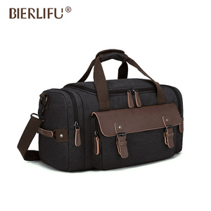 Túi du lịch cỡ lớn dành cho nam, chất liệu da PU và vải <span class=keywords><strong>canvas</strong></span>, dùng cho cắm trại ngoài trời, đi du lịch qua đêm - Product Image 3