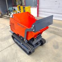 Livraison gratuite, mini-chargeur à benne basculante pour travaux de construction, micro-chargeur à chenilles en caoutchouc, alimenté à l'essence, pour utilisation dans le jardin