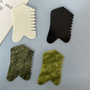 Peines de masaje y raspado facial con dientes, de piedra Bian, para cabeza y cuero cabelludo - Product Image 4