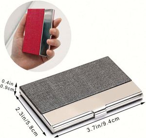 Unisex Business Name Card <b>Holder</b> Stainless Steel & PU Leather Credit Card Case Luxury Business Card Case - Product Image 5