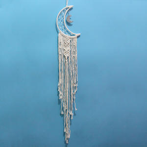 Atrapasueños De Luna tejido hecho a mano, colgante de pared de macramé bohemio para decoración del hogar, ornamento artesanal, regalo para dormitorio - Product Image 6