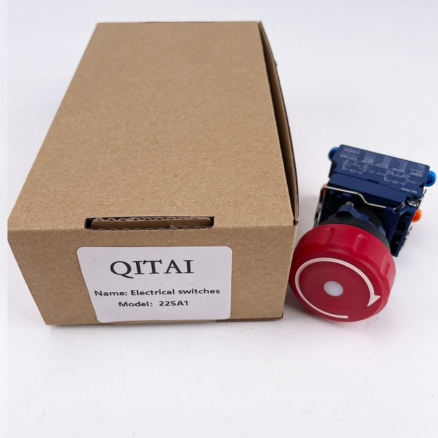 QITAI Power Switches Electric Metal Snap for  Button Switch 1NO 1NC Switches Momentary or Latching