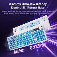 Clavier de jeu Ajazz Ak980 V2 Pro 97 touches, trois modes, batterie 10000 mAh, écran couleur TFT, structure Gasket, touches transparentes