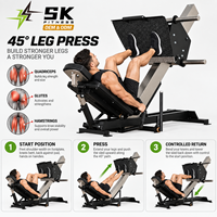 Machine à presser les jambes à 45 degrés SK Plate Loaded, équipement de musculation commercial pour usage en salle de sport, modèle Supply Machine