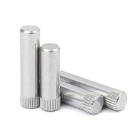 Knurled Dowel Pin Knurled Cylindrical Pin Straight M1-M8 Stainless Steel 304 Precision Press Fit Pin for Assembe
