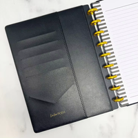 Agenda 2026 Personalizada con Cubierta de Cuero PU, Diseño Ejecutivo, Acolchada y de Lujo - Color Negro Elegante, Ideal para Regalo